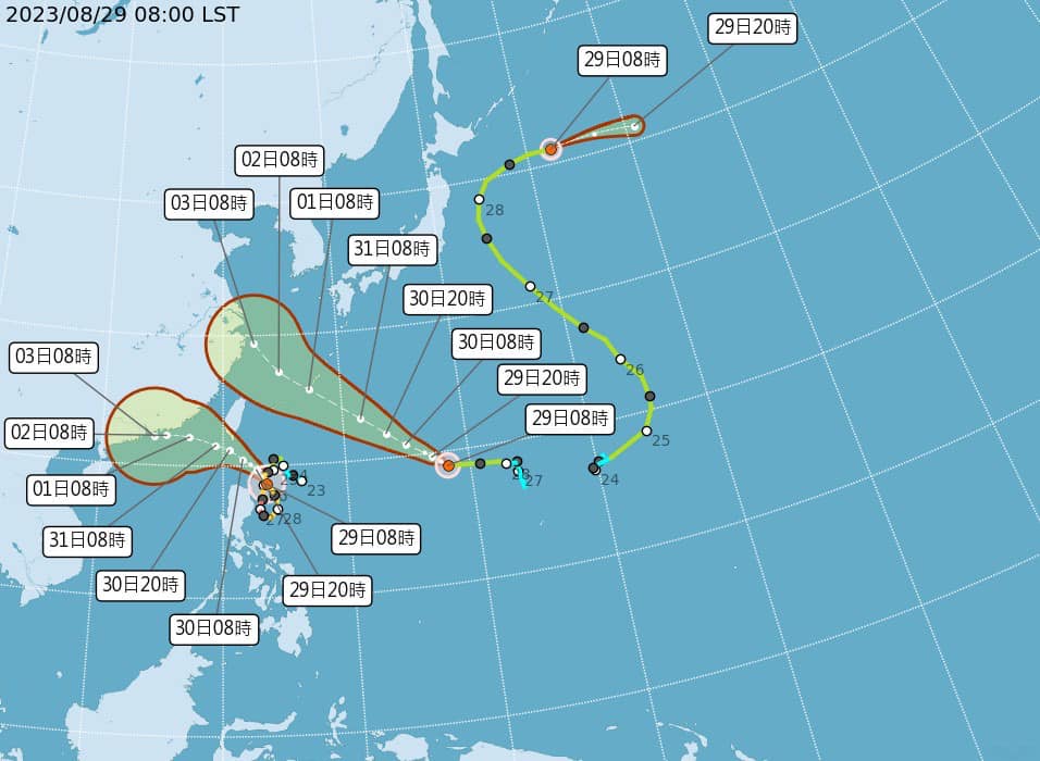 颱風預測路徑圖